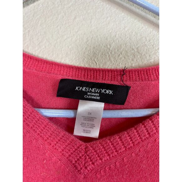 jones new york womens 100% cashmere size 2XL hot pink - Picture 3 of 6